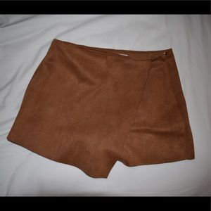 Brown suede skirt